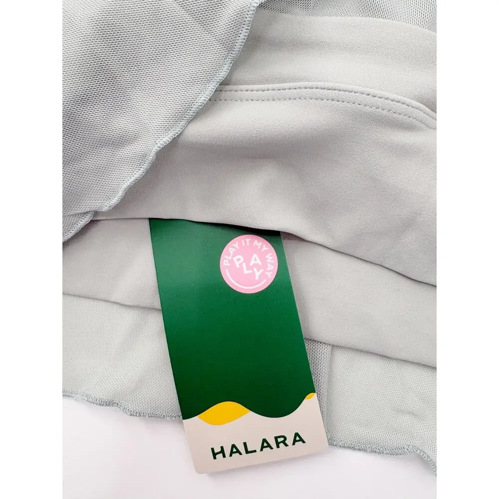 HALARA Sports Bra Size M NEW Mint Green Mesh Ruffle Criss Cross Back